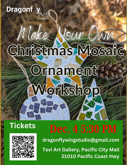 Mosaic Holiday Ornament, Dec 4 in Huntington Beach